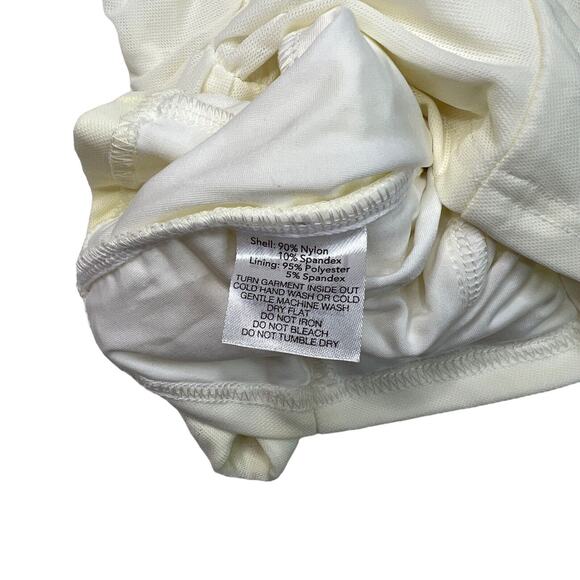 I.AM.GIA Diego Ruched Cold Shoulder Halter Mesh Top NEW White Womens L Large - Picture 9 of 10